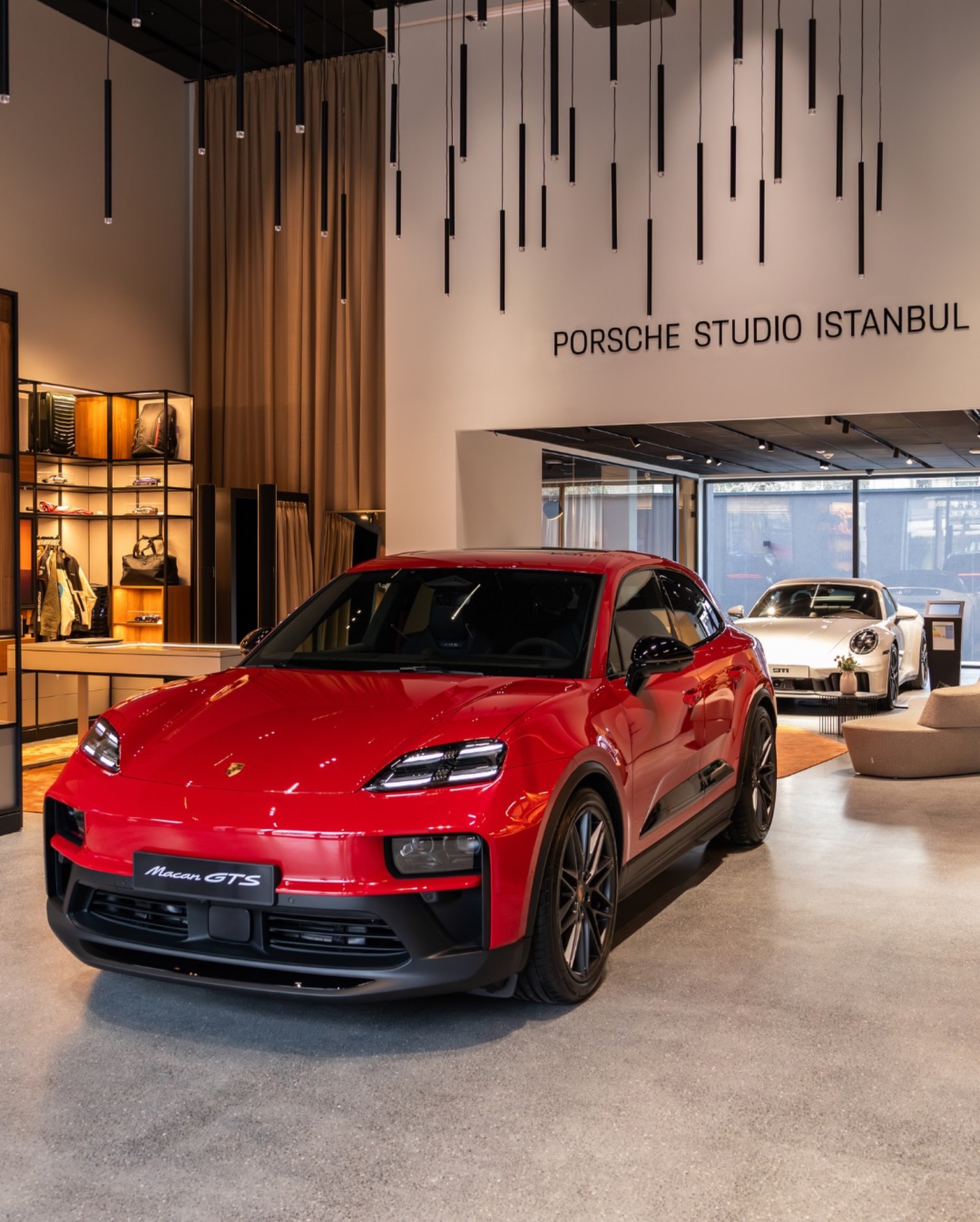 Red Macan styled for Valentine’s Day inside the studio