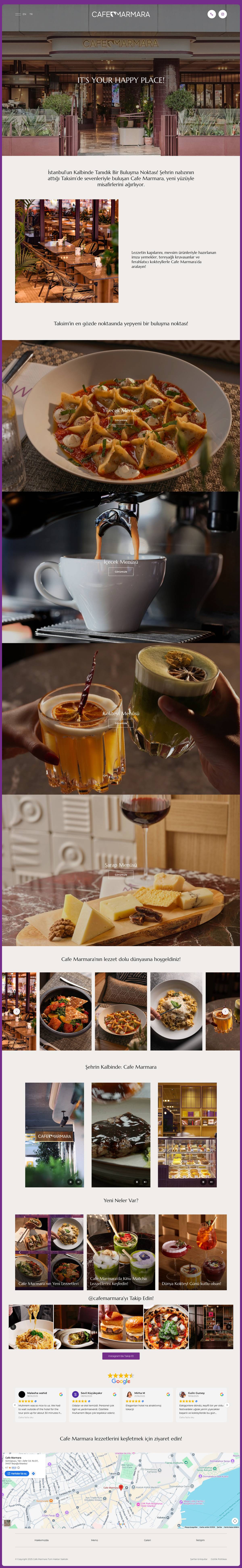 Cafe Marmara website, full page