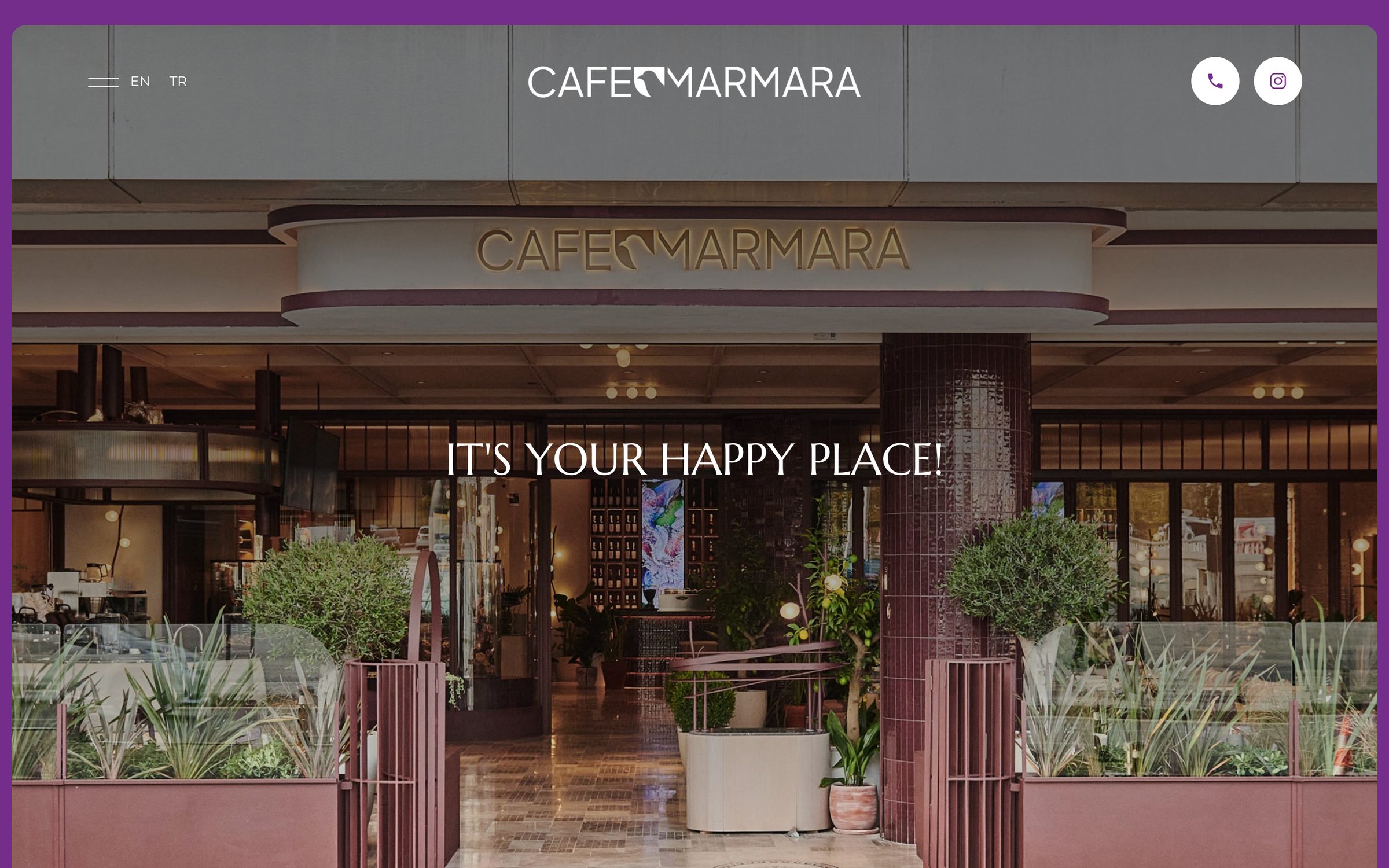 Cafe Marmara website, desktop