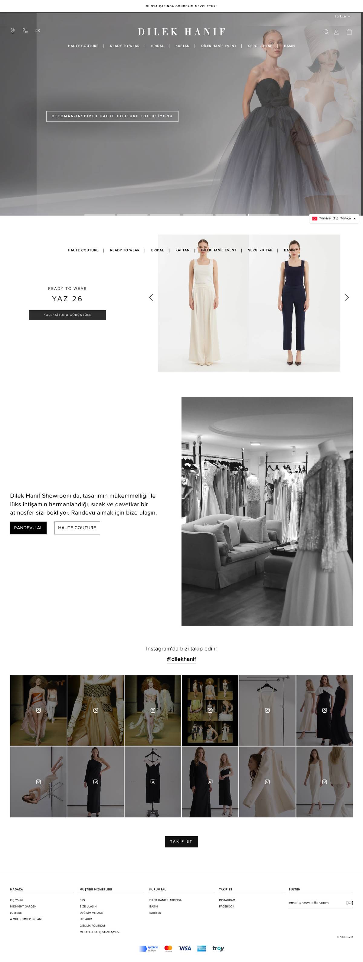 Dilek Hanif website, full page