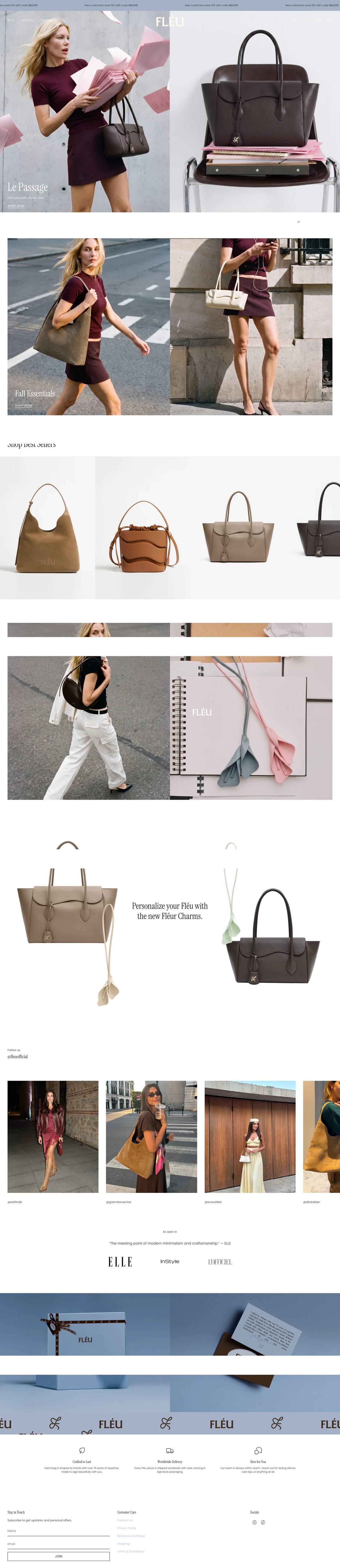 FLÉU website, full page
