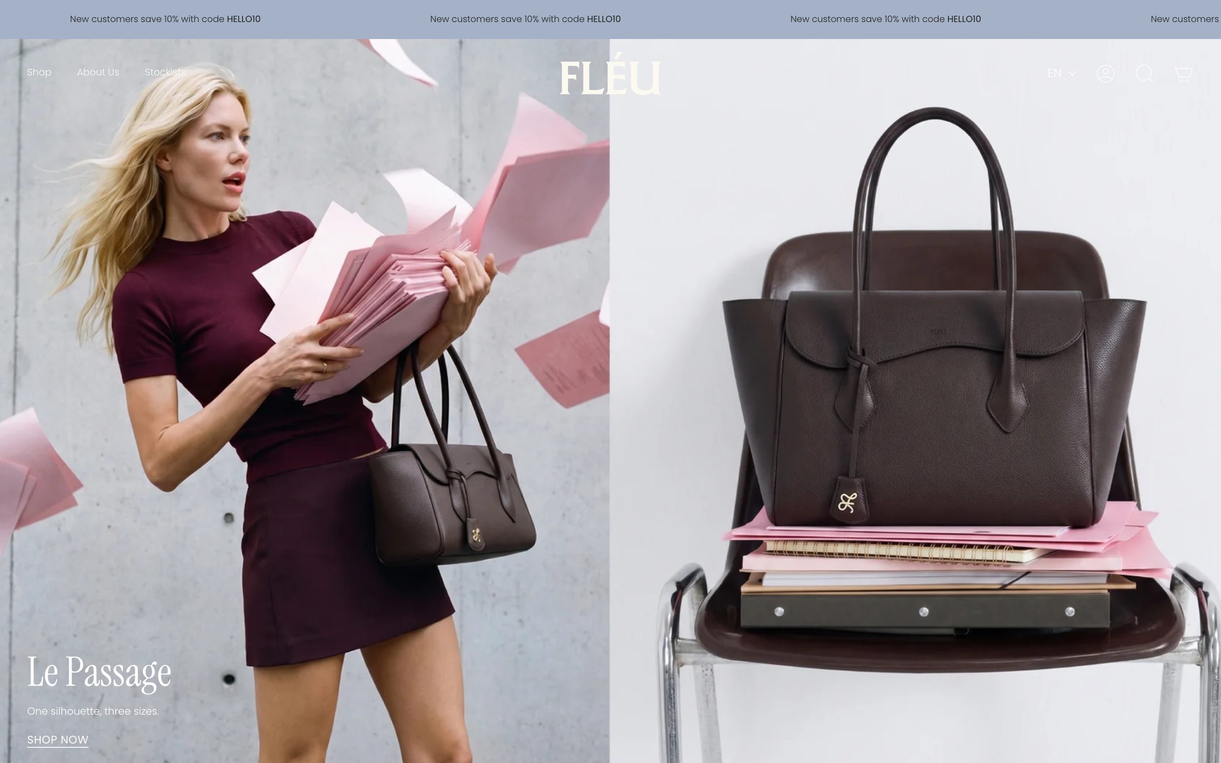 FLÉU website, desktop