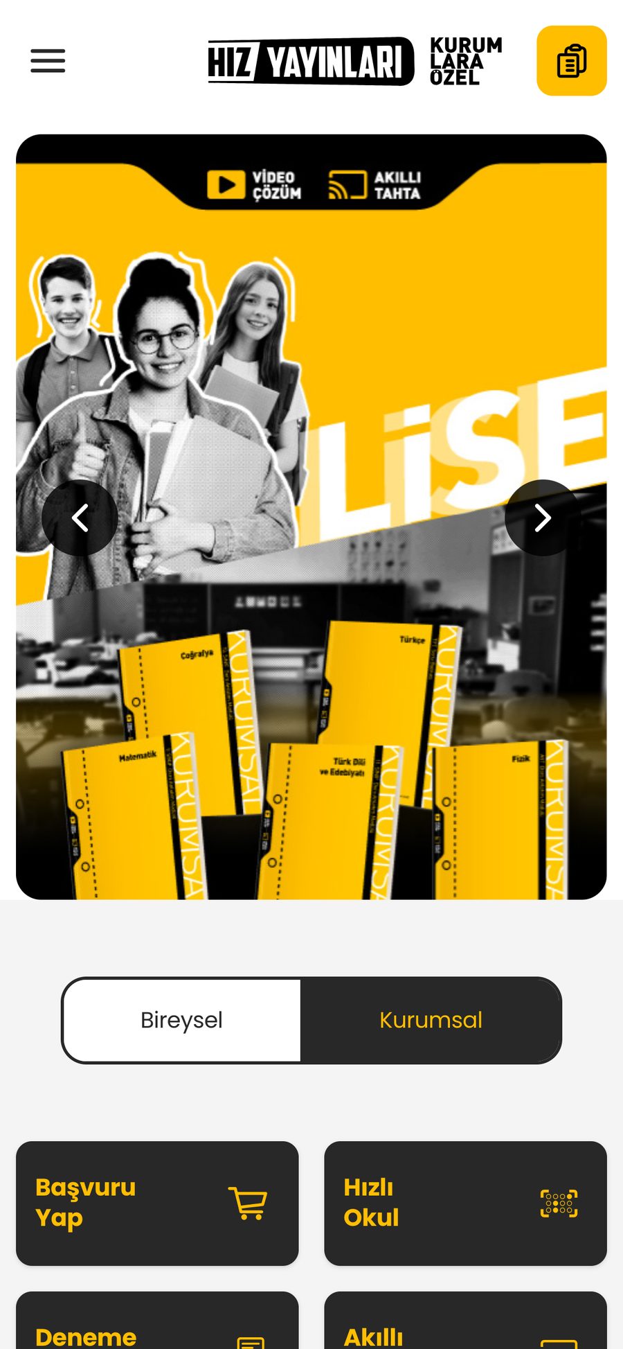 Hız Yayınları Kurumsal website, mobile