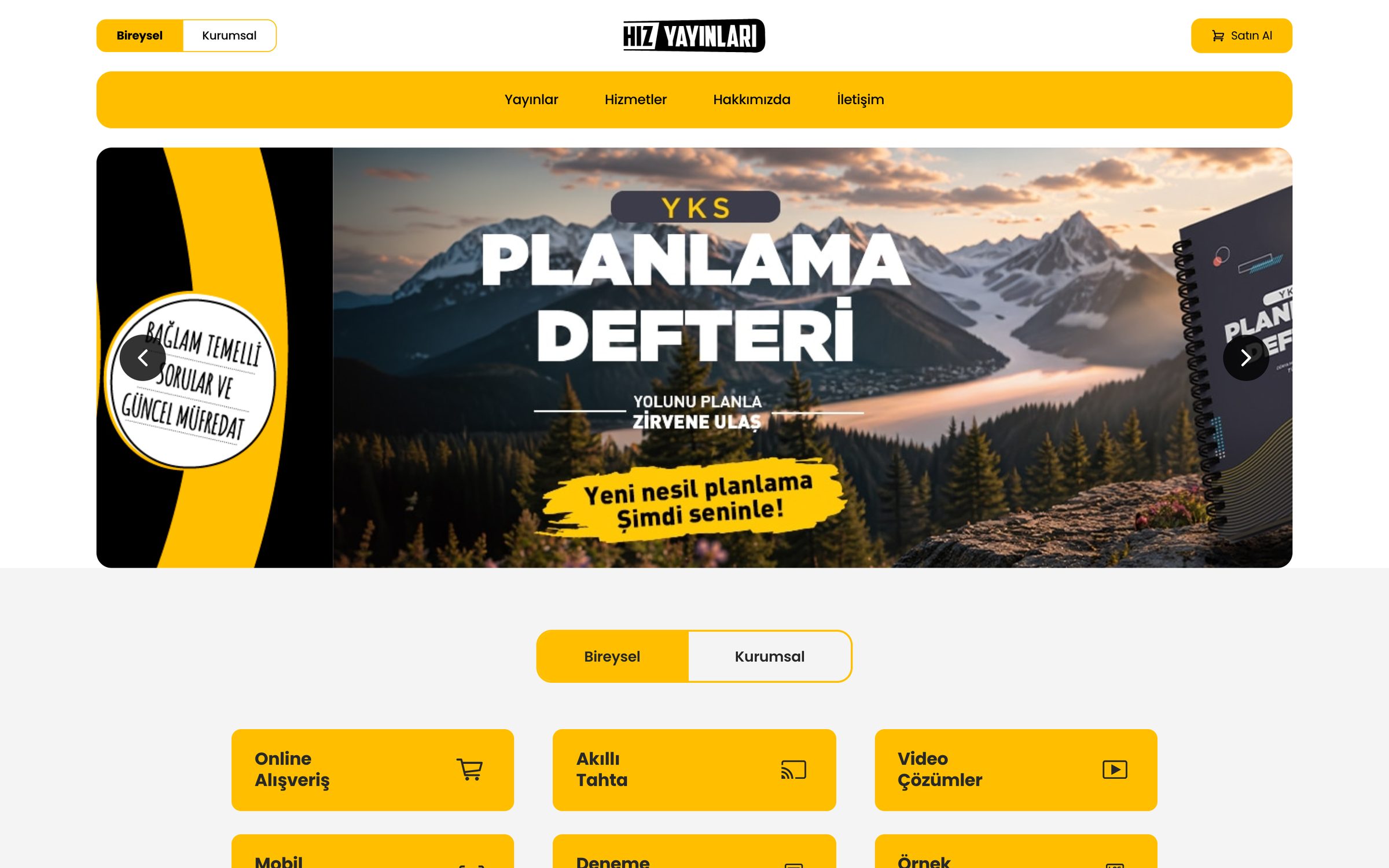 Hız Yayınları website, desktop