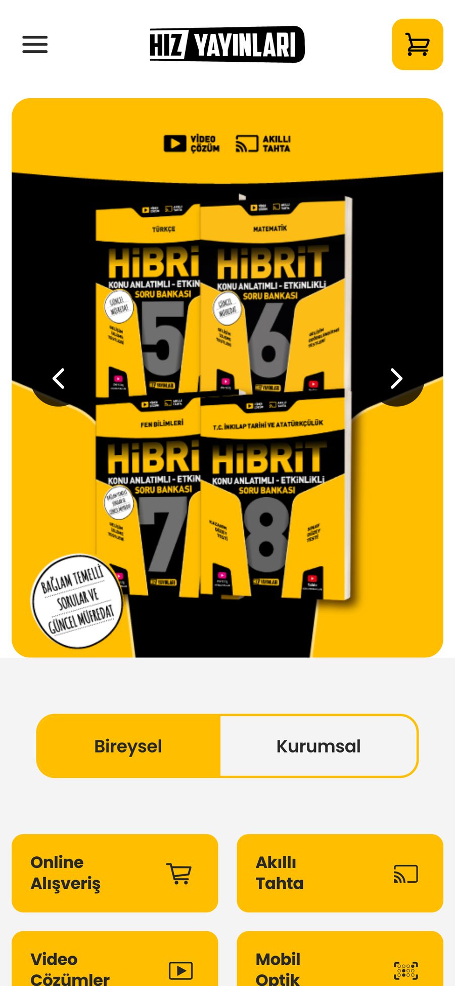 Hız Yayınları website, mobile