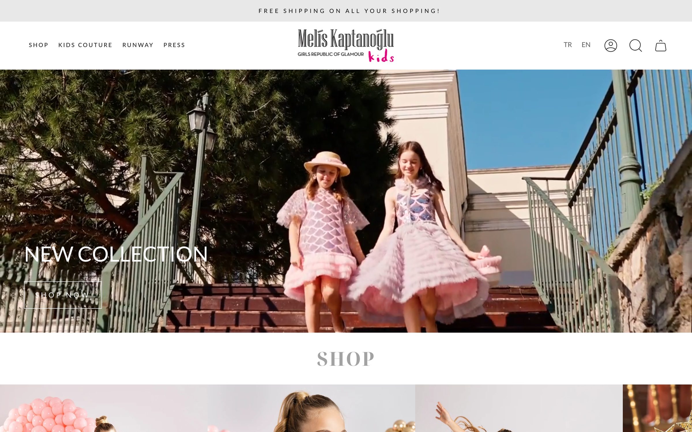 Melis Kaptanoğlu Kids website, desktop