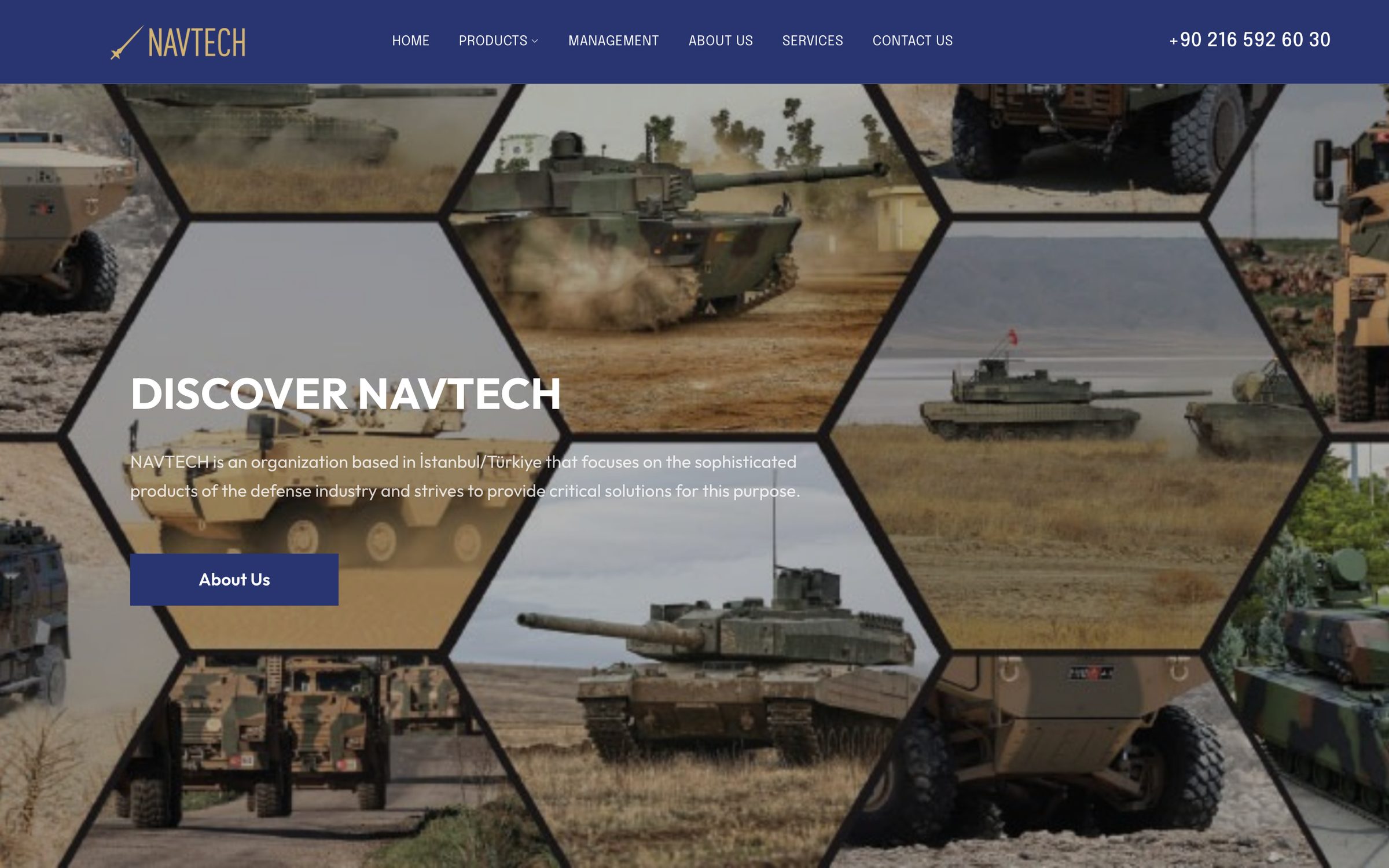 Navtech website, desktop
