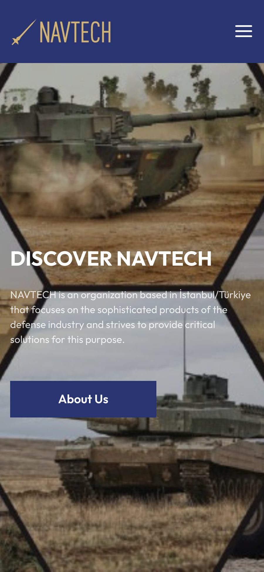 Navtech website, mobile