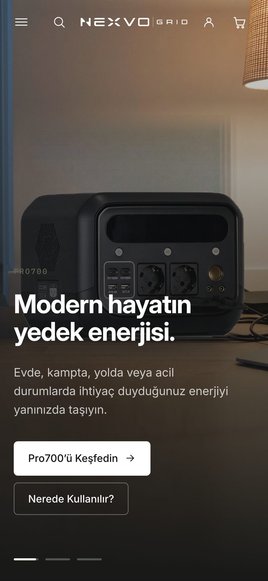 NexvoGrid website, mobile