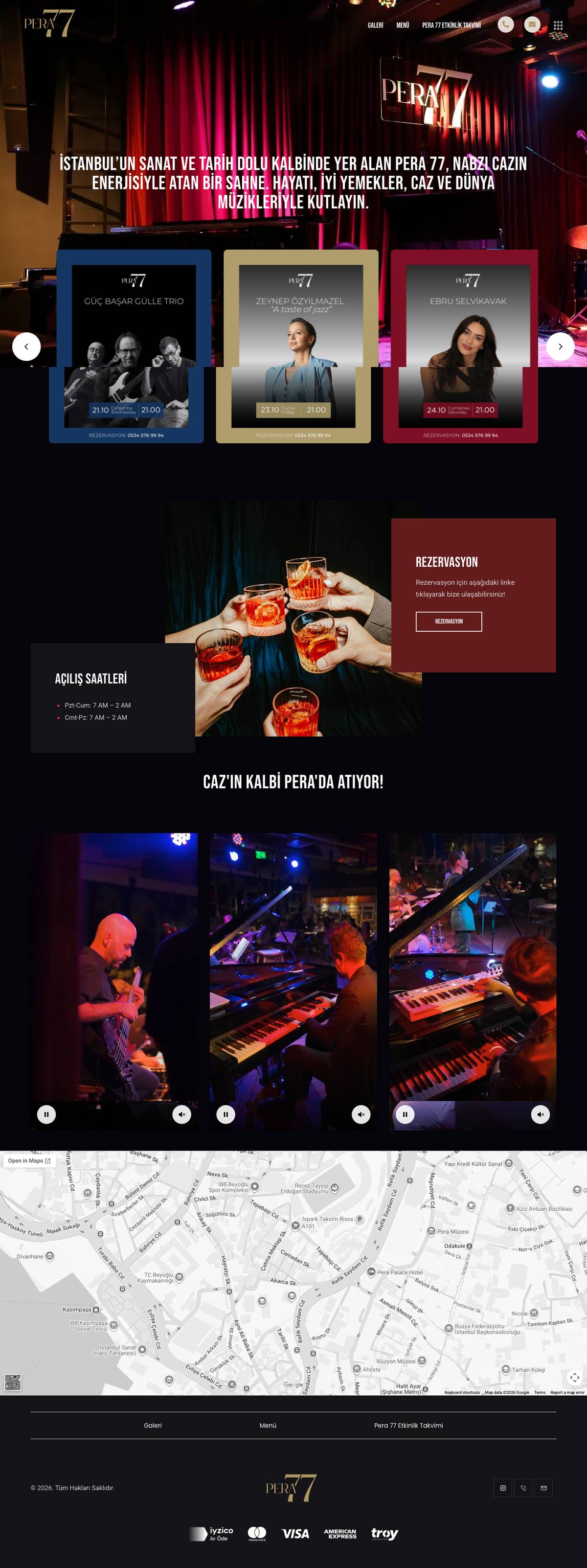 Pera 77 website, full page