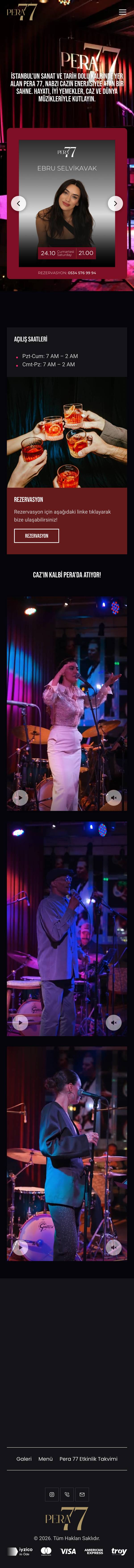 Pera 77 website, mobile full page