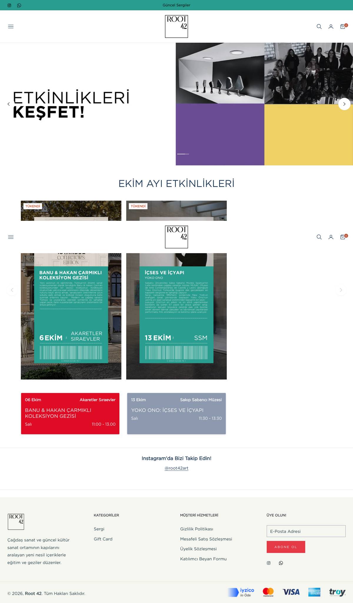 Root 42 website, full page