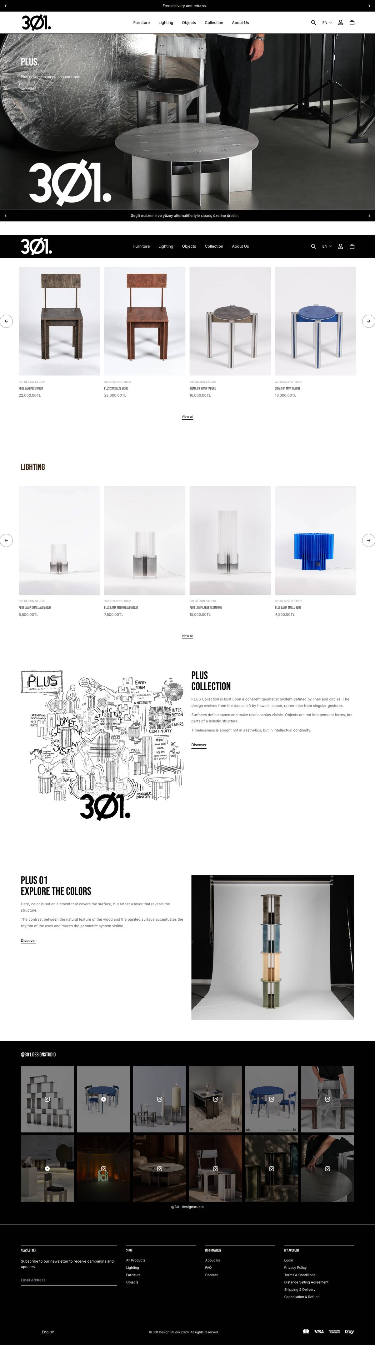 301 Design Studio website, full page
