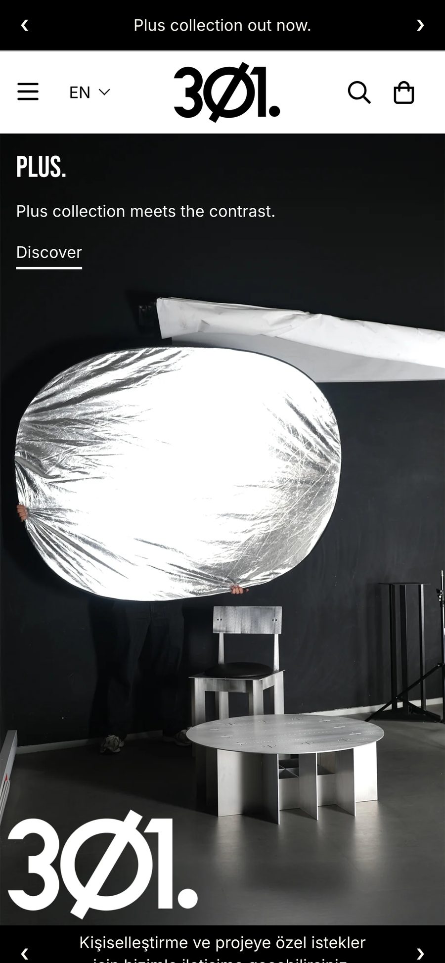 301 Design Studio website, mobile