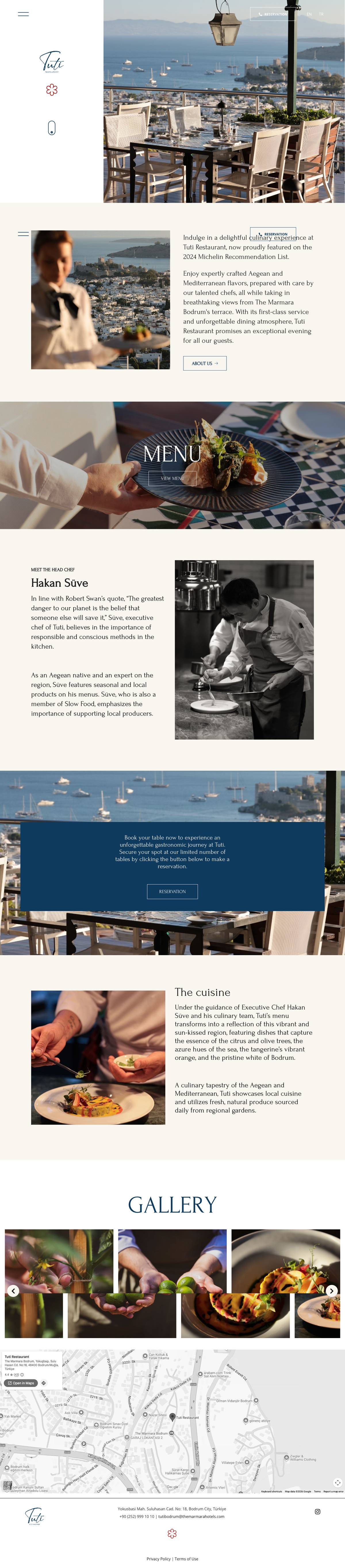 Tuti website, full page