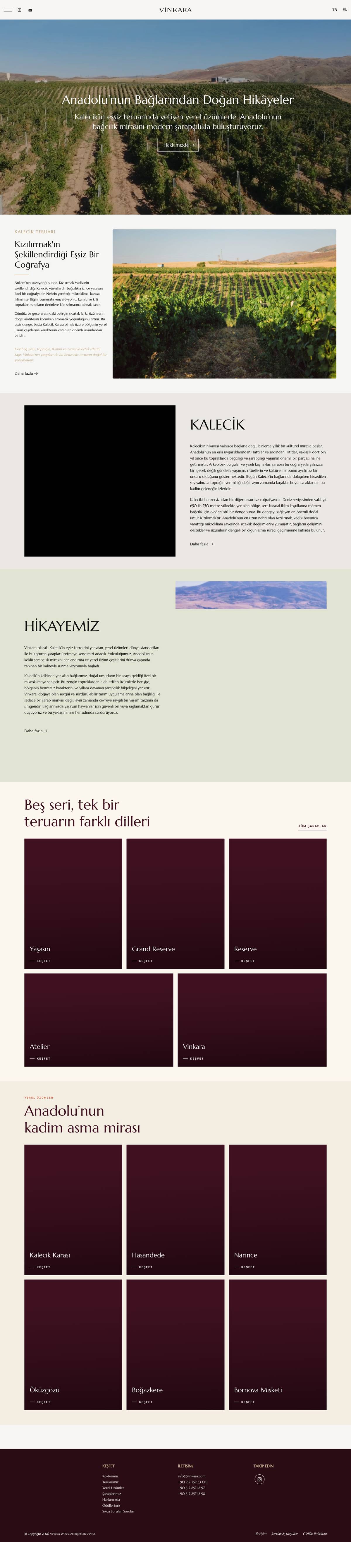 Vinkara website, full page