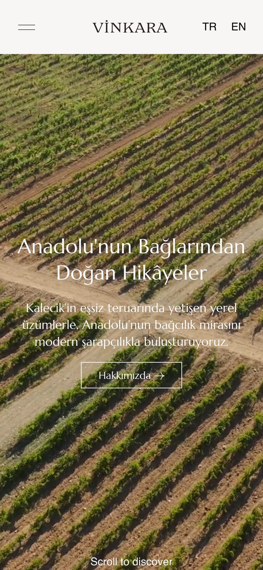 Vinkara website, mobile